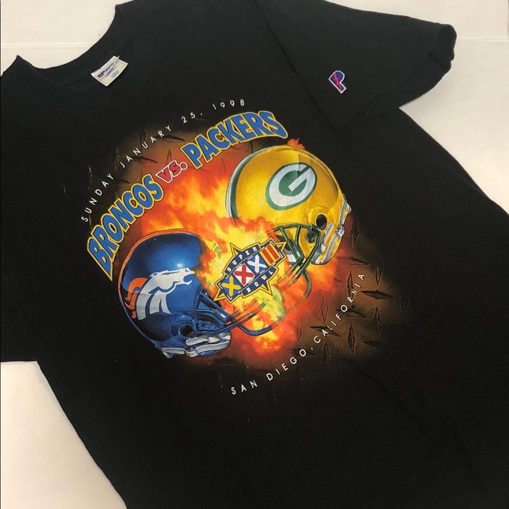 Vintage Super Bowl 1998 Broncos vs packers t shirt